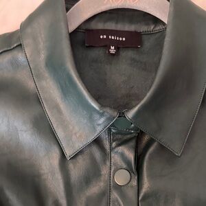 En Saison Deep Green Leather Shirt